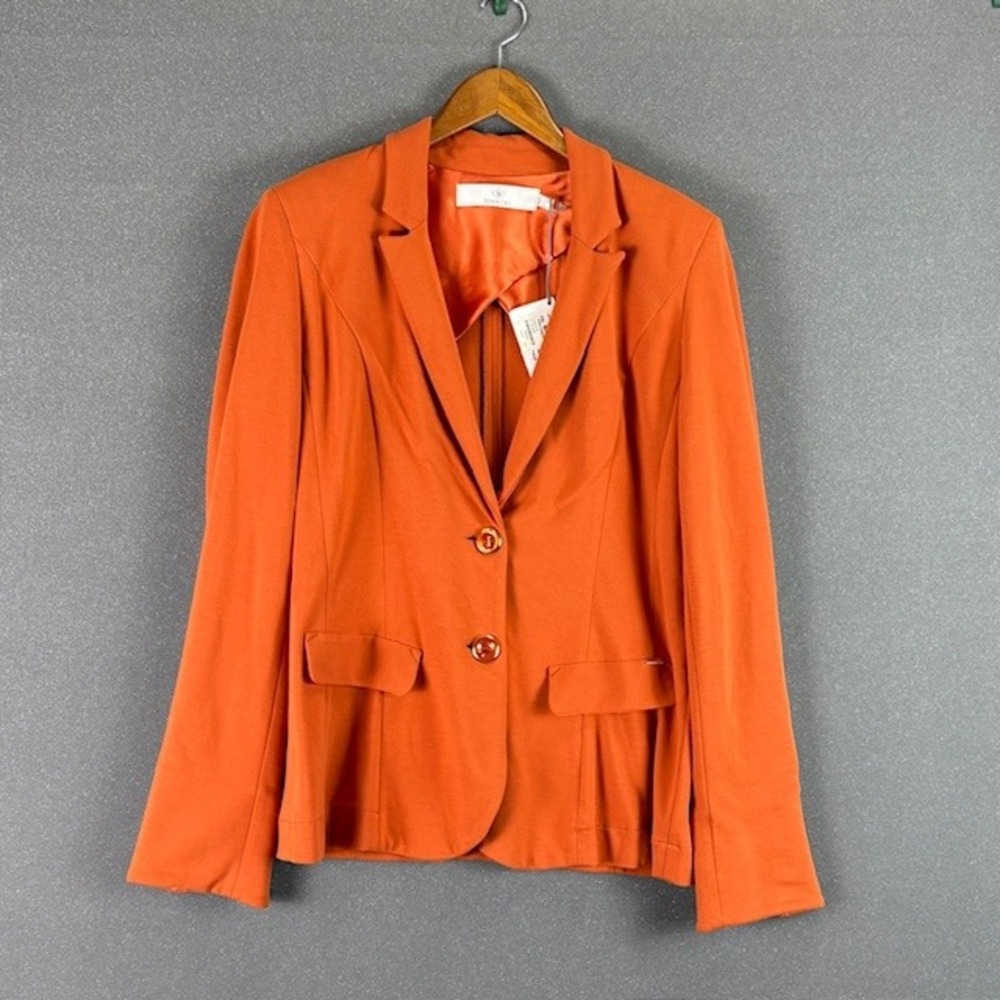 Dismero Knit Blazer US 10 IT 44 Rusty Orange To Album Single‎ Button Career